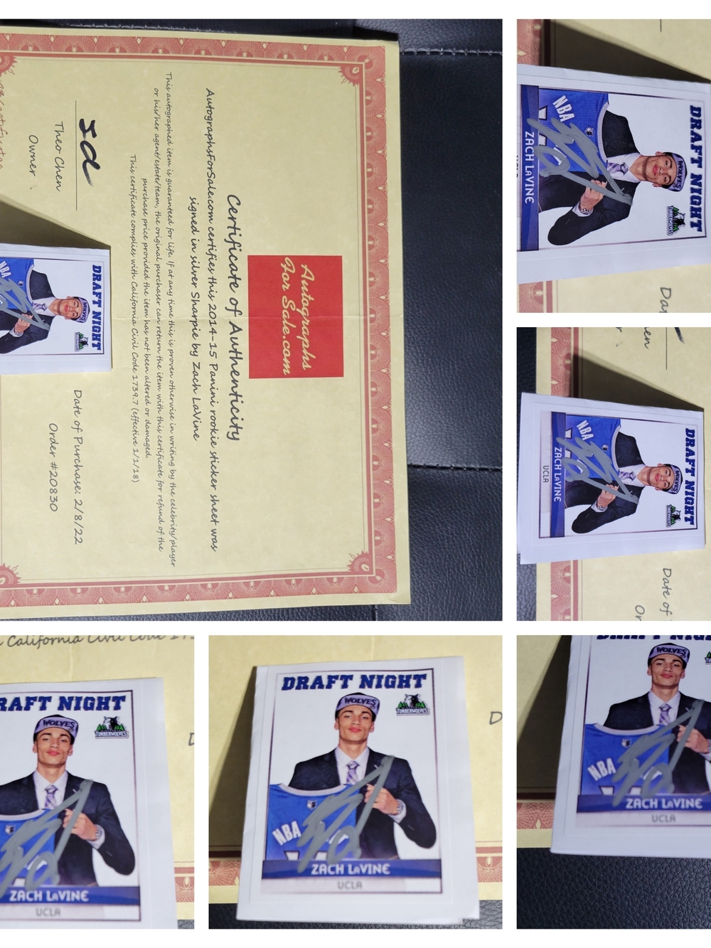 Zach LaVine Draft Night Signed Trading Card - Blue Suit